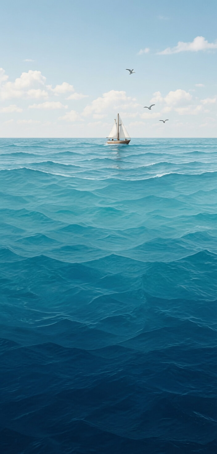 Voilier sur l'océan illustrant le principe d'alignement OSE, du chemin de l'Homme à l'Humanité