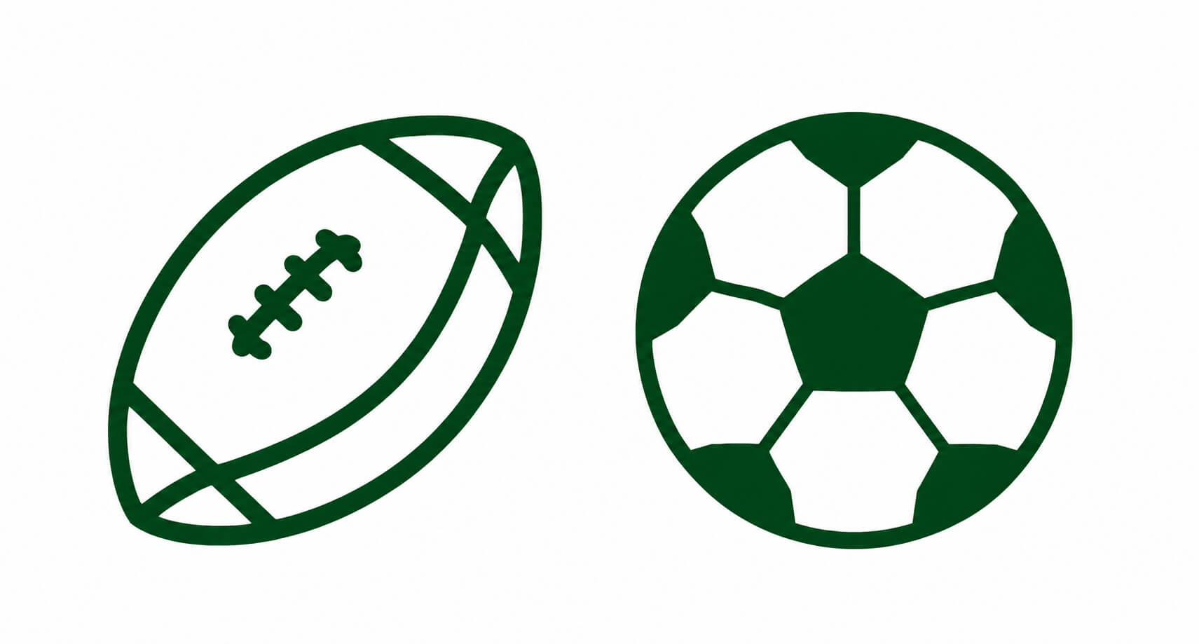 Icône ballon de rugby et ballon de football illustrant l'élargissement d'un OSE Pays à une nouvelle discipline sportive