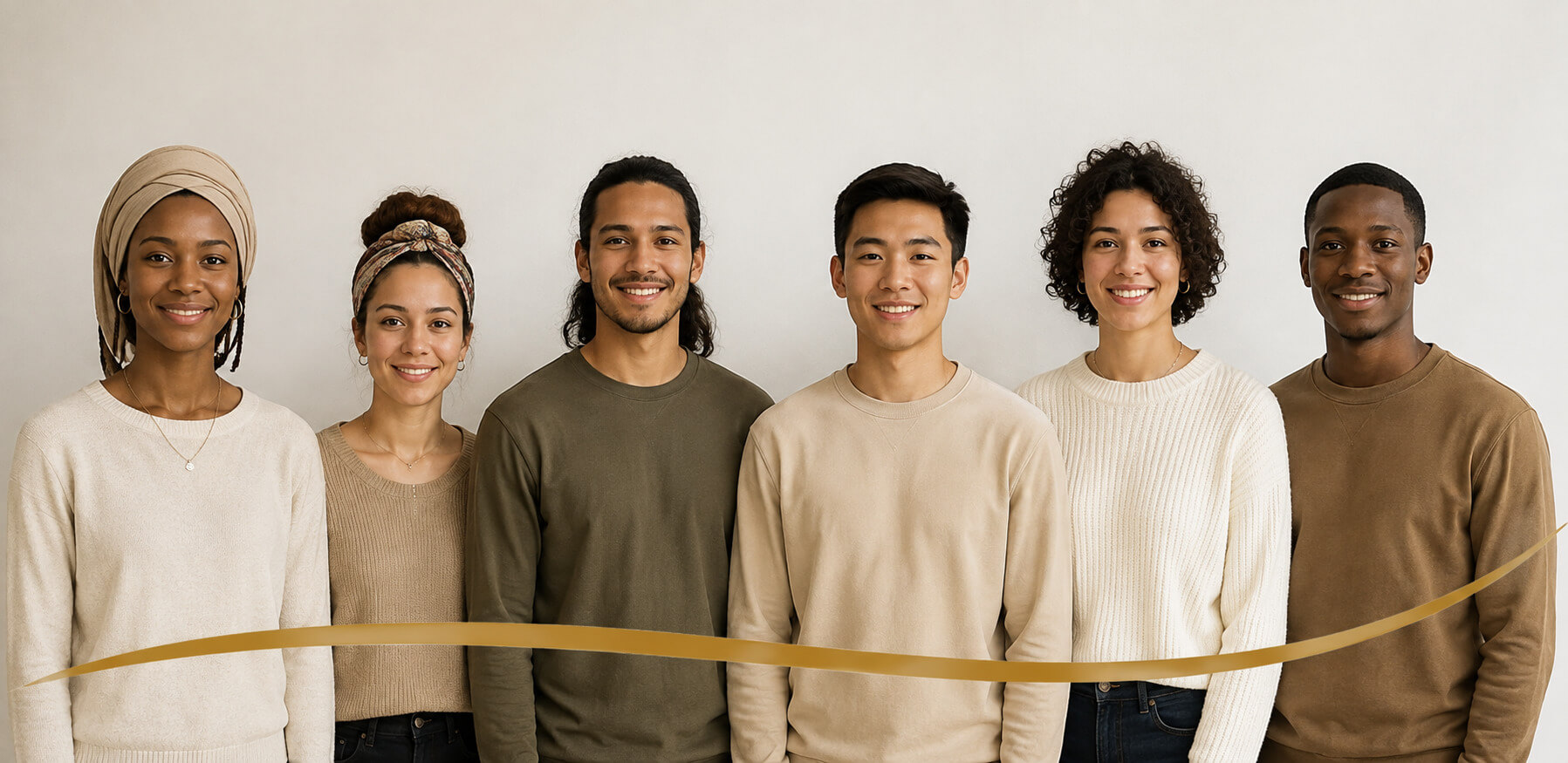 Illustration d'un groupe de jeunes ambassadeurs OSE de cultures et origines différentes réunis côte à côte
